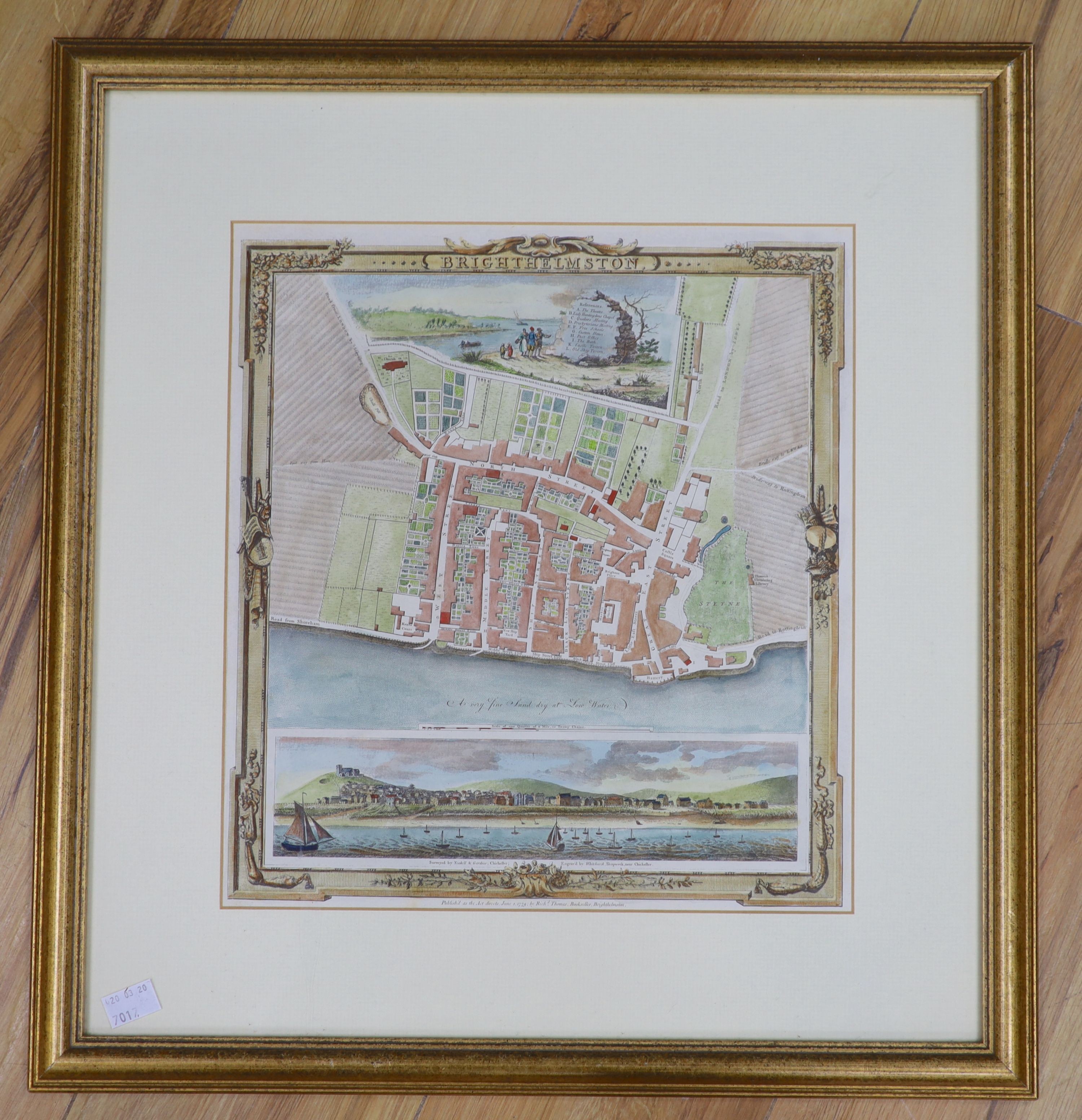 Brighthelmston map by Thomas Yeakell and William Gardner, published June 1, 1779, 34 x 31cm